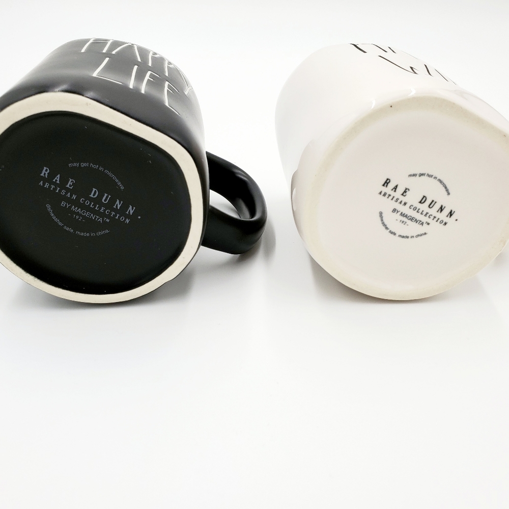 RAE DUNN Happy Wife Happy Life Coffee/Tea Mug Set - Picture 4 of 5
